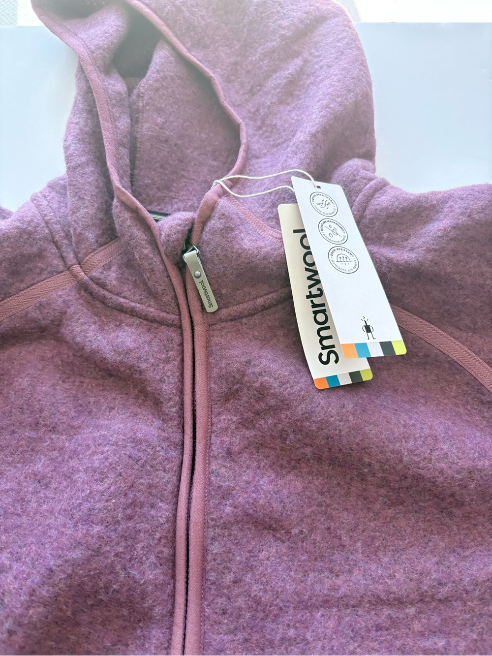 Smartwool Womens Hooded Zip Jacket in Heathered Purple F76
